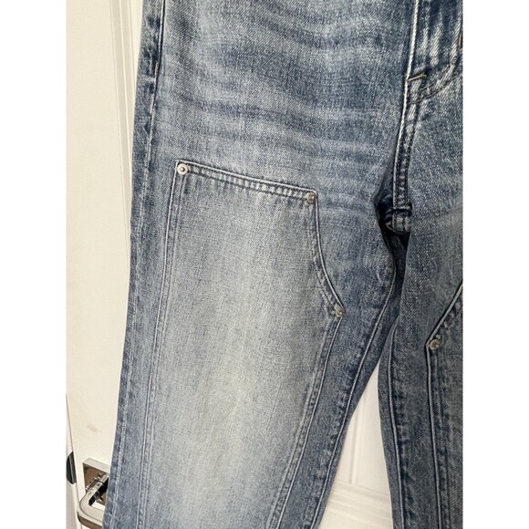 PISTOLA High Rise Wide Leg Jeans Denim Size 26 with patch panel and slide slits - Picture 2 of 8